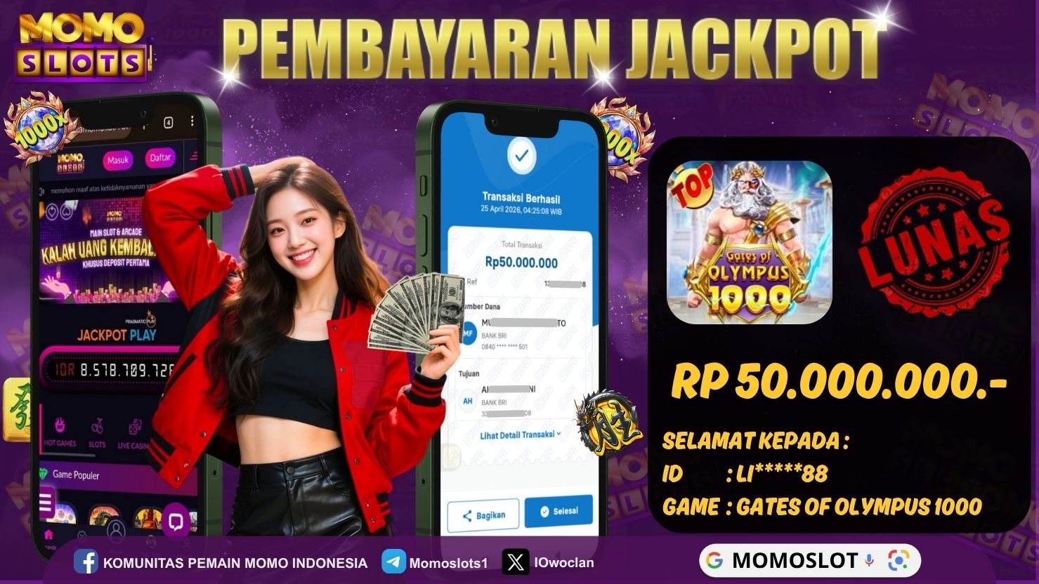 MOMOSLOTS JACKPOT SLOT GATES OF OLYMPUS 1000